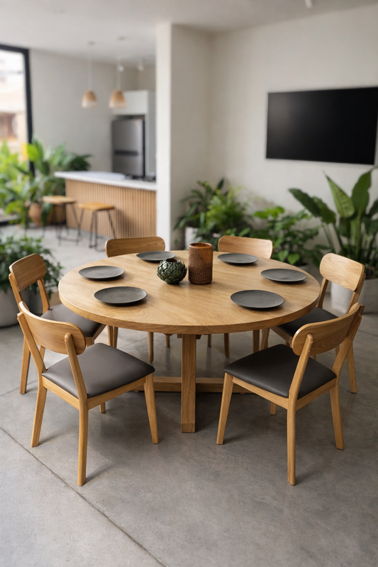 Sillas de comedor asiento vinipiel gris