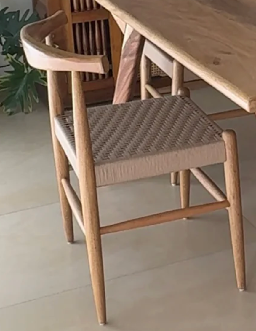 2 Sillas Tejidas Madera sólida