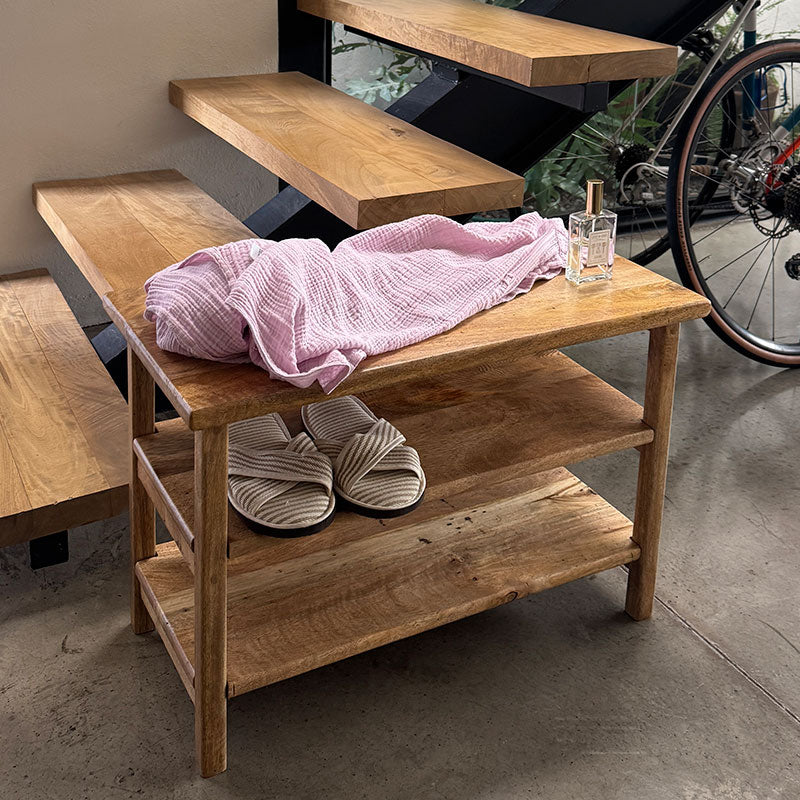Zapatera de madera de mango