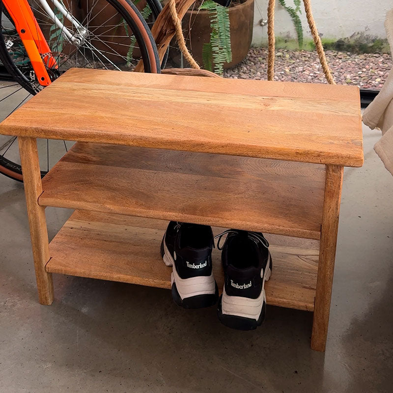 Zapatera de madera de mango