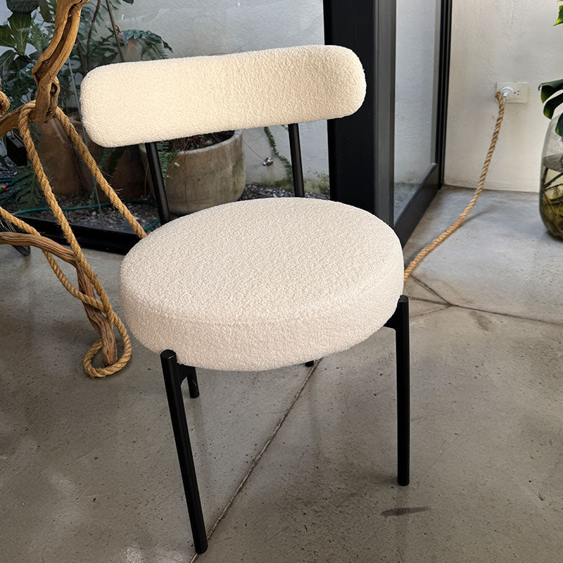 2 Sillas asiento redondo Bouclé