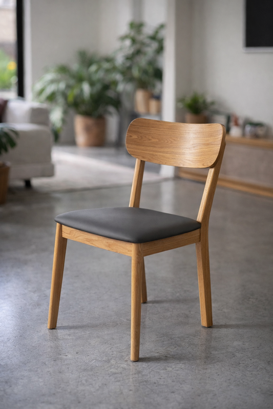 Sillas de comedor asiento vinipiel gris