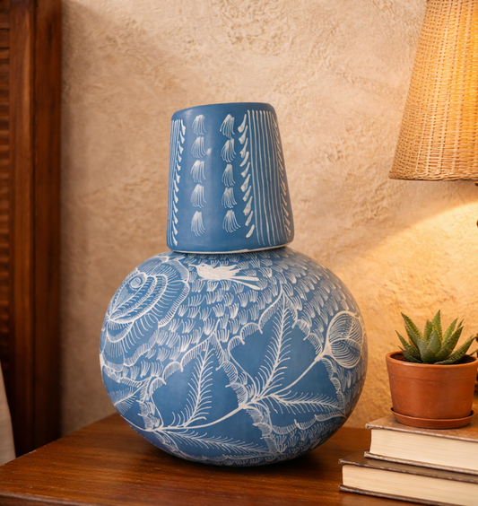 Botellón de barro bruñido 26cm