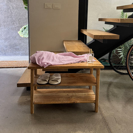 Zapatera de madera de mango