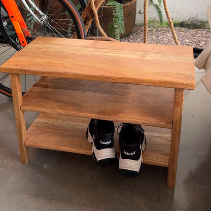 Zapatera de madera de mango