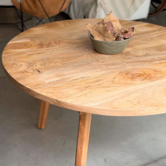Mesa de comedor Redonda de madera de mango