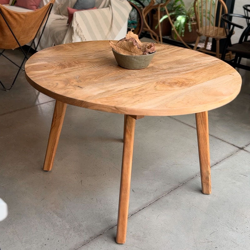Mesa de comedor Redonda de madera de mango