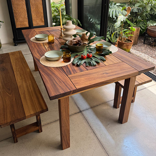 Mesa pÍcnic con hieleras de Madera de Parota *con bancas
