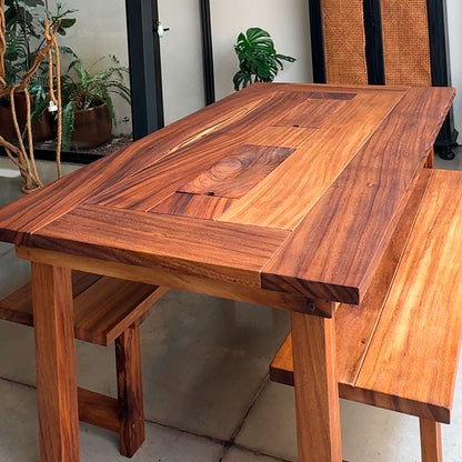 Mesa pÍcnic con hieleras de Madera de Parota *con bancas