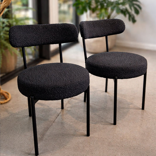2 Sillas asiento redondo Bouclé